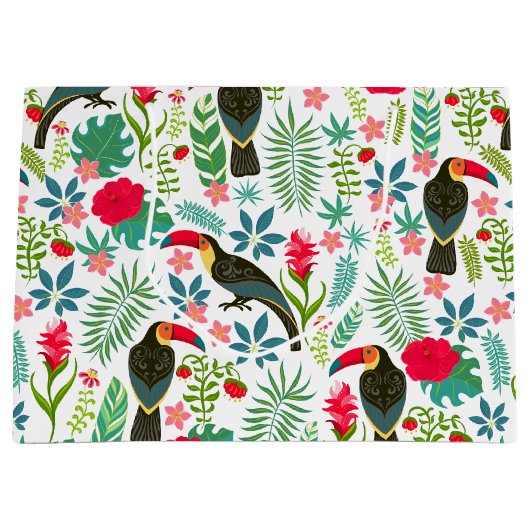 Toscanen en kleurrijke tropische bloemen patroon groot cadeauzakje (Voorkant)