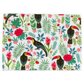 Toscanen en kleurrijke tropische bloemen patroon groot cadeauzakje (Achterkant)