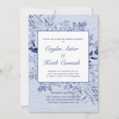Toscany Blue Greenery Wedding Kaart (Voorkant)