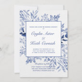 Toscany Blue Greenery Wedding Kaart (Voorkant)