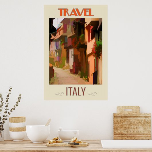 Toscany Italië Abstract en kleurrijk reizen Poster (Keuken)