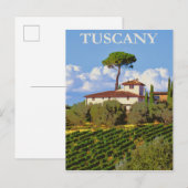 Toscany Italië Italiaans Villa Retro Vintage Revel Briefkaart (Voorkant / Achterkant)