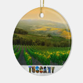 Toscany Italië Italiaanse wijnbouw Kerstmis Keramisch Ornament (Links)