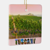 Toscany Italië Italiaanse wijnbouw Roze kerst Keramisch Ornament (Rechts)