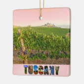 Toscany Italië Italiaanse wijnbouw Roze kerst Keramisch Ornament (Links)