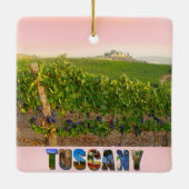 Toscany Italië Italiaanse wijnbouw Roze kerst Keramisch Ornament (Achterkant)
