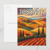 Toscany Italy Vintage Travel Briefkaart (Voorkant / Achterkant)