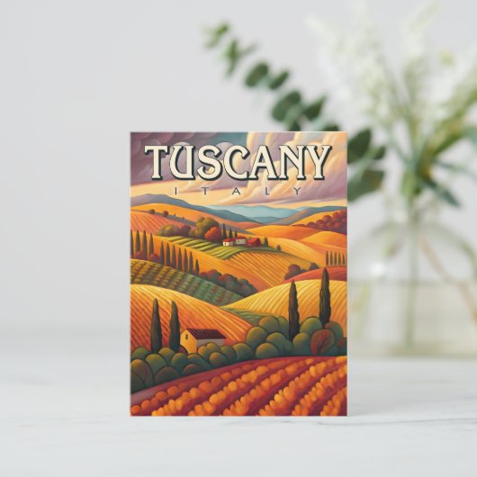 Toscany Italy Vintage Travel Briefkaart (Staand voorkant)