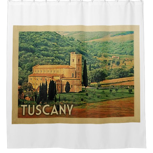 Toscany Italy Vintage Travel Douchegordijn (Voorkant)