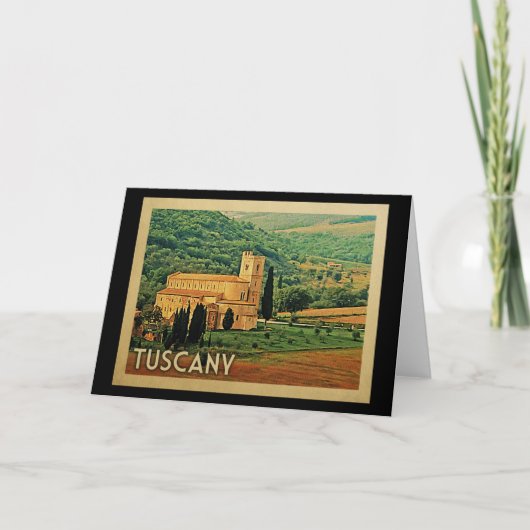 Toscany Italy Vintage Travel Kaart (Voorkant)