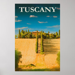 Toscany Italy Vintage Travel Poster