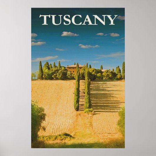 Toscany Italy Vintage Travel Poster (Voorkant)