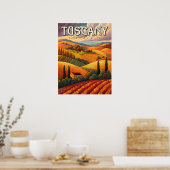 Toscany Italy Vintage Travel Poster (Keuken)