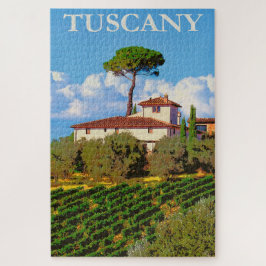 Toscany Italy Vintage Travel Poster Italiaans Vill Legpuzzel