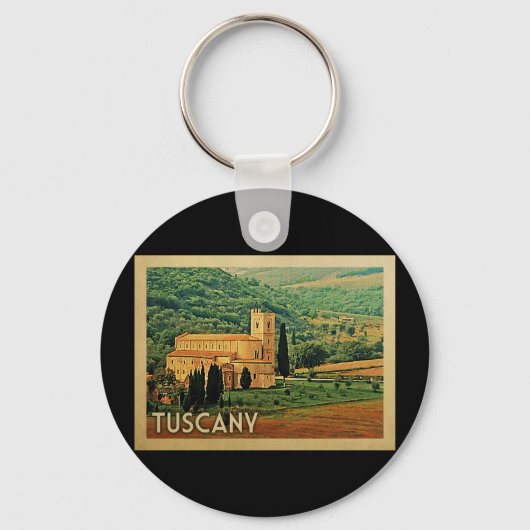 Toscany Italy Vintage Travel Sleutelhanger (Voorkant)