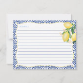 Toscany Lemons Boy Baby shower Advice for mam Card Kaart (Achterkant)