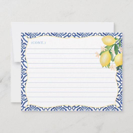 Toscany Lemons Boy Baby shower Advice for mam Card Kaart (Achterkant)