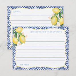 Toscany Lemons Boy Baby shower Advice for mam Card Kaart