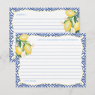 Toscany Lemons Boy Baby shower Advice for mam Card Kaart