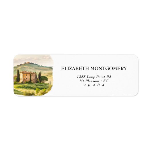 Toscany Thleed Return Address Labels (Voorkant)