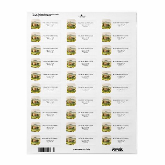 Toscany Thleed Return Address Labels (Full Sheet)
