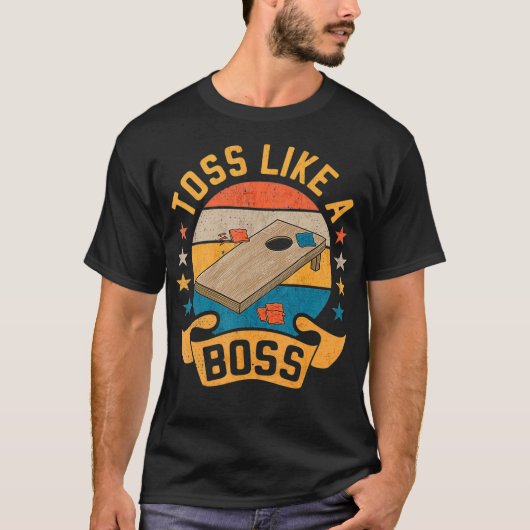 Toss As a Boss Cornhole Champion Bean Bag Toss T-shirt (Voorkant)