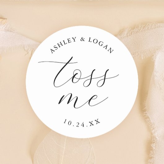 Toss Me Petal Toss Confetti Favor Ronde Sticker