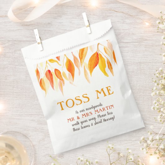 Toss me vertrekt de trouwconfetti instructie bedankzakje (Geknipt)