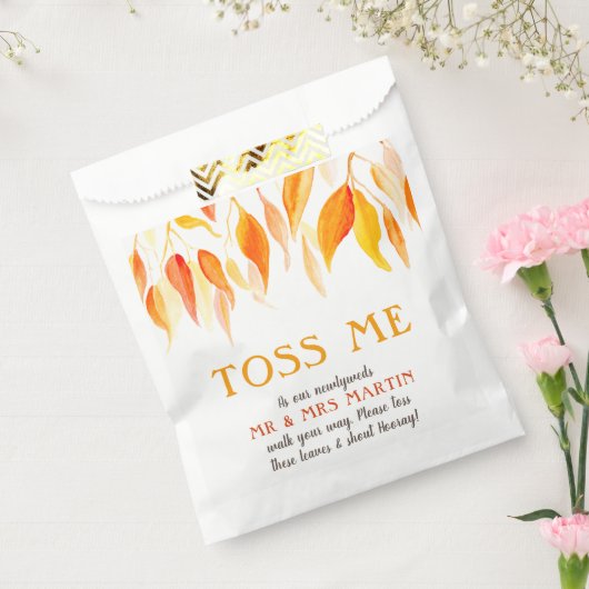 Toss me vertrekt de trouwconfetti instructie bedankzakje (Gezegeld)