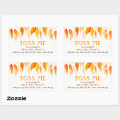 Toss me vertrekt de trouwconfetti instructie rechthoekige sticker (Vel)