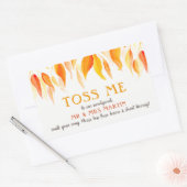 Toss me vertrekt de trouwconfetti instructie rechthoekige sticker (Envelop)