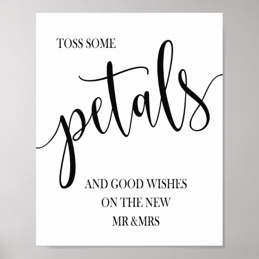 Toss Petals trouwbord 8x10 poster (Voorkant)