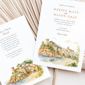 Tossa de Mar Spanje Huwelijksuitnodiging Kaart