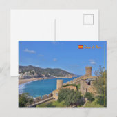 Tossa de Mar, Spanje reis Feestdagenkaart (Voorkant / Achterkant)