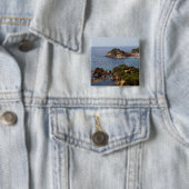 TOSSA DE MAR. Stad gelegen in de Costa Brava. Vierkante Button 5,1 Cm (In situ)