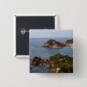 TOSSA DE MAR. Stad gelegen in de Costa Brava. Vierkante Button 5,1 Cm (Voorkant /achterkant)