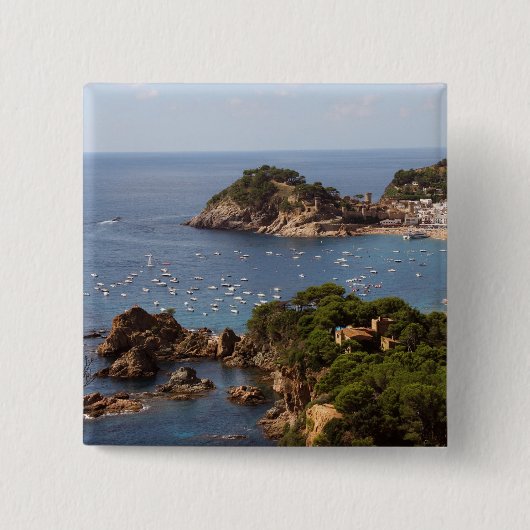 TOSSA DE MAR. Stad gelegen in de Costa Brava. Vierkante Button 5,1 Cm (Voorkant)