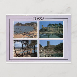 Tossa de Mar Vintage Strand en Kasteel Multiview Briefkaart