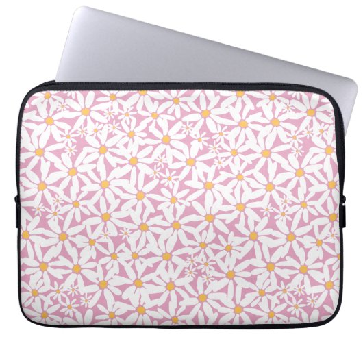 Tossed Daisy - Roze Elektronica Tas (Voorkant)