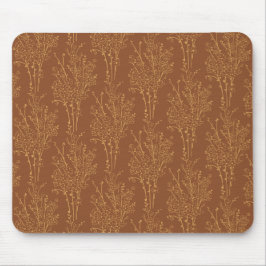 Tossed Floral Silhouette Botanical | Burnt Umber Muismat