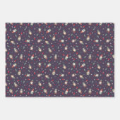 Tossed Gnomes Wrapped in Lights on Dark Purple Inpakpapier Vel (Voorkant 2)