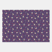 Tossed Gnomes Wrapped in Lights on Deep Purple Inpakpapier Vel (Voorkant 2)