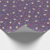 Tossed Gnomes Wrapped in Lights on Gray-Purple Cadeaupapier (Hoek)