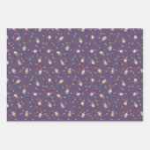 Tossed Gnomes Wrapped in Lights on Gray-Purple Inpakpapier Vel (Voorkant 2)