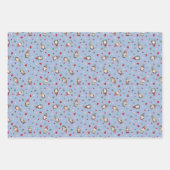Tossed Gnomes Wrapped in Lights on Light Blue Inpakpapier Vel (Voorkant)