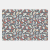 Tossed Leaves Design herfstkleuren Sinaasappels Bl Inpakpapier Vel (Voorkant)