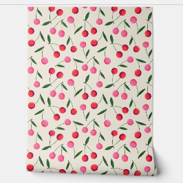 Tossed Retro Berry Kersen op Crème - Keuken Behang