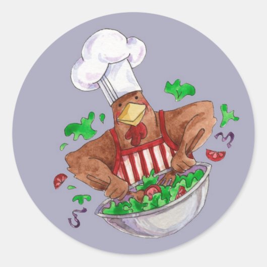 Tossing Salad Ronde Sticker (Voorkant)