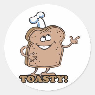 Tosti gelukkig brood toast ronde sticker