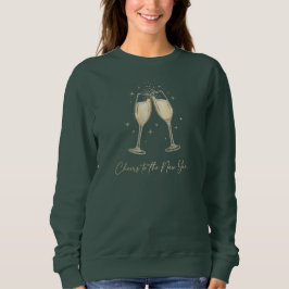 Tosti op het Nieuwe Jaar Elegante Champagneglazen Trui